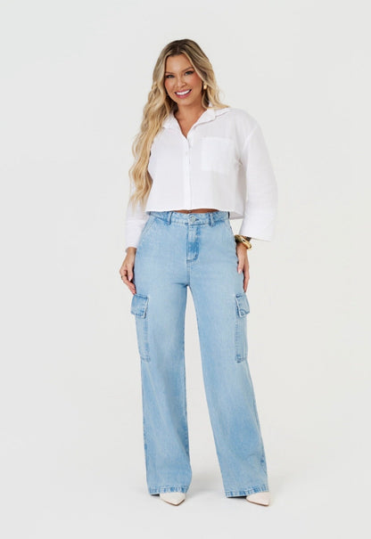 Calça Jeans Wide Leg